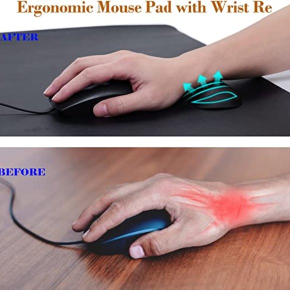 NEW Leather Desk Pad (23.6" x 13.7") with Mouse Wrist Rest - Picture 7 of 10